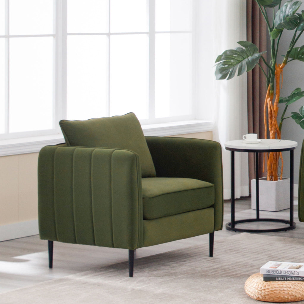 Accent Chair with Removable Pillow - Dark Green or Dark Red