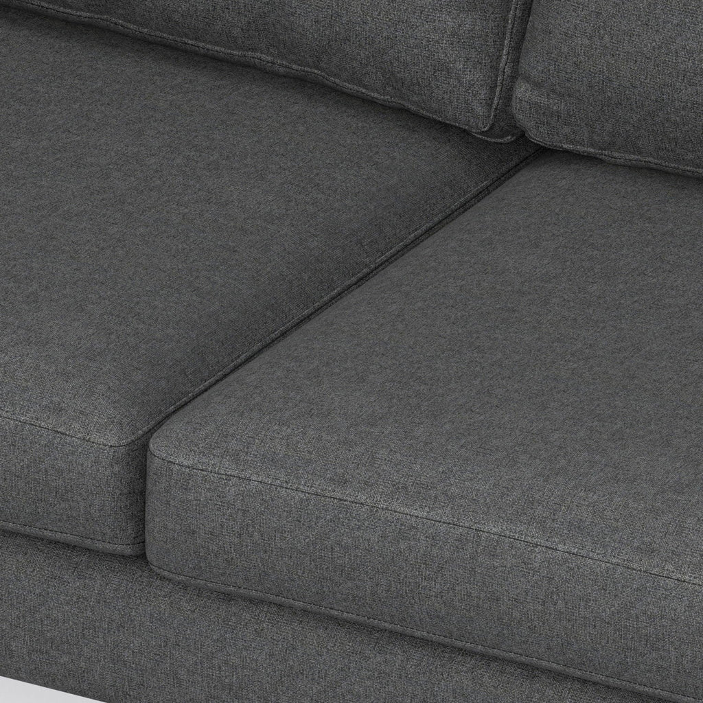Mid Century Corner Sectional Sofa with Feather Cushions - Beige or Dark Gray