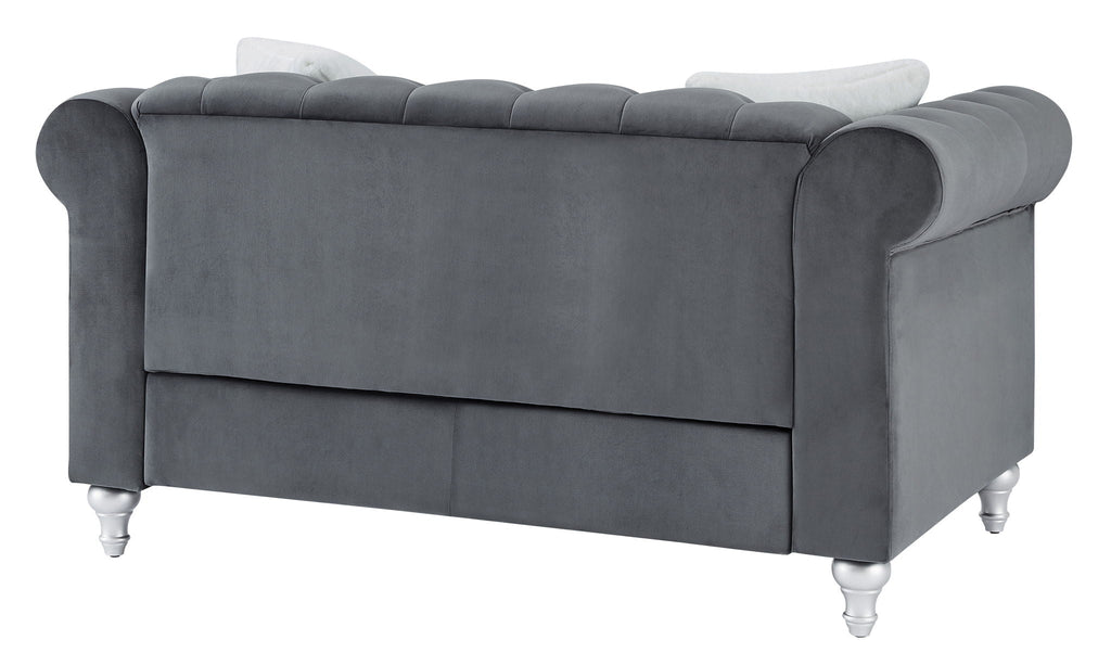 Contemporary Loveseat with Jeweled Tufted Design - Multiple Colors