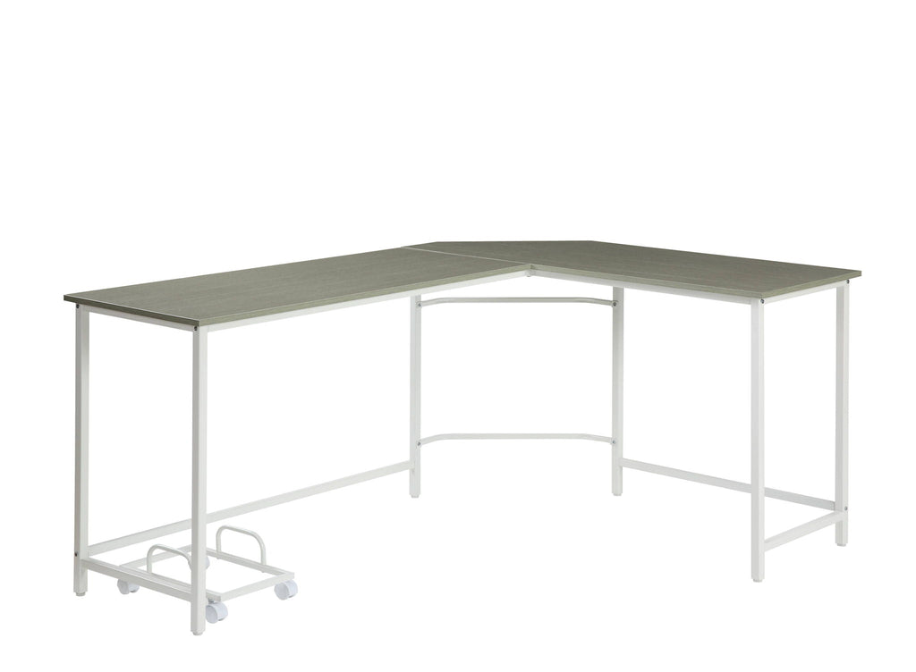 Bambina Computer Desk L-Shape Corner Desk with Metal Frame - Gray or Dark Brown