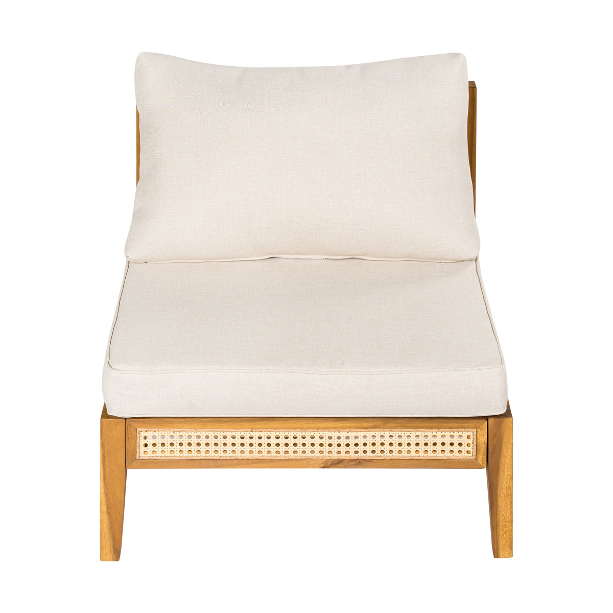 Kirkby Outdoor 5 Seater V-Shaped Acacia Wood Sofa with Cushions
