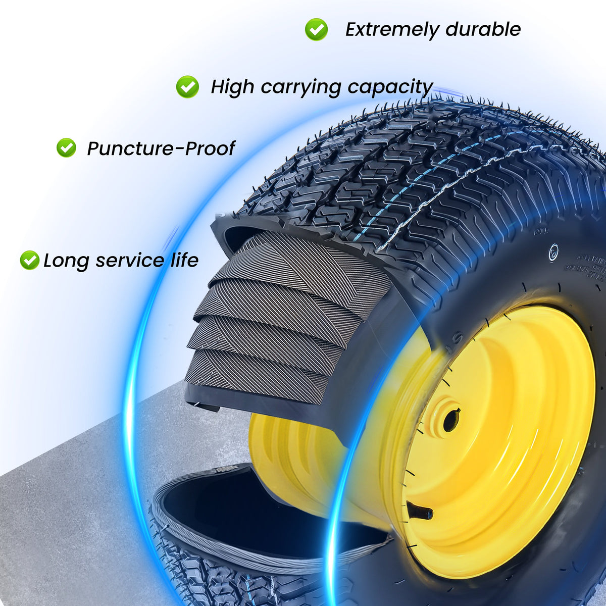 Heavy Duty Lawn Mower Tires and Wheel Assembly Set of 2 – 20x8.00-8