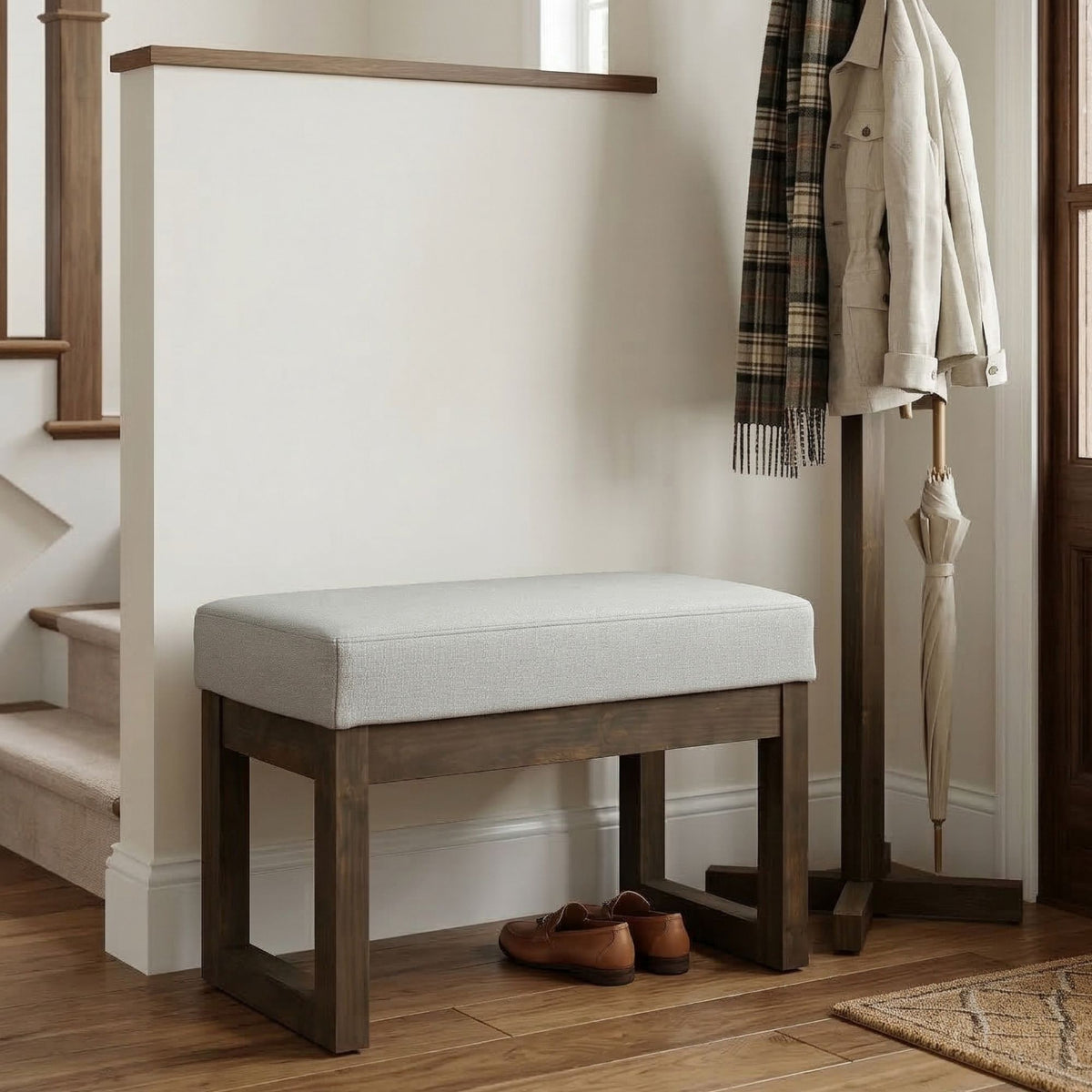 Milltown Upholstered Ottoman Bench with Versatile Design - Multiple Colors