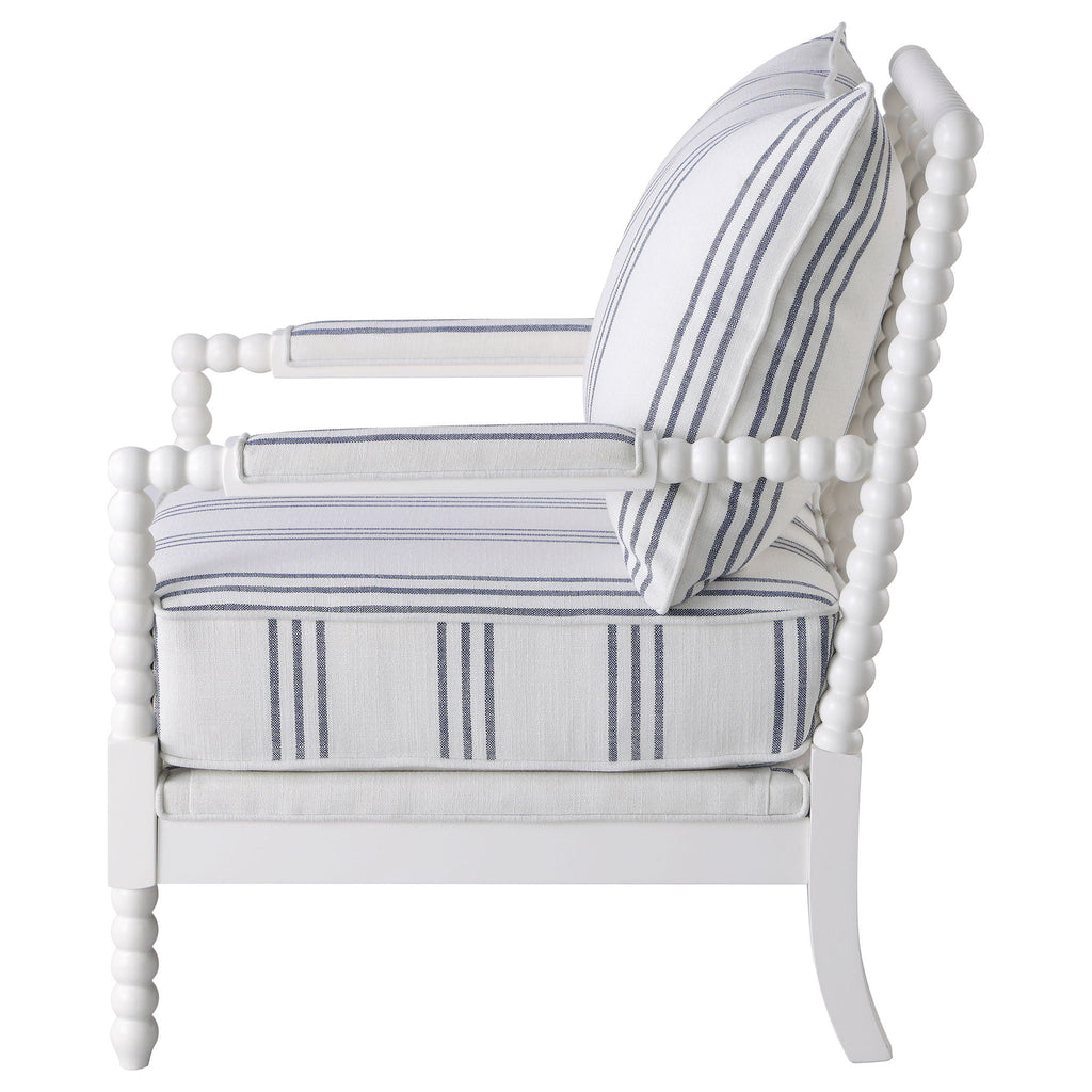Removable Back Accent Chair with Plush Cushion - Beige, White, or Dark Gray