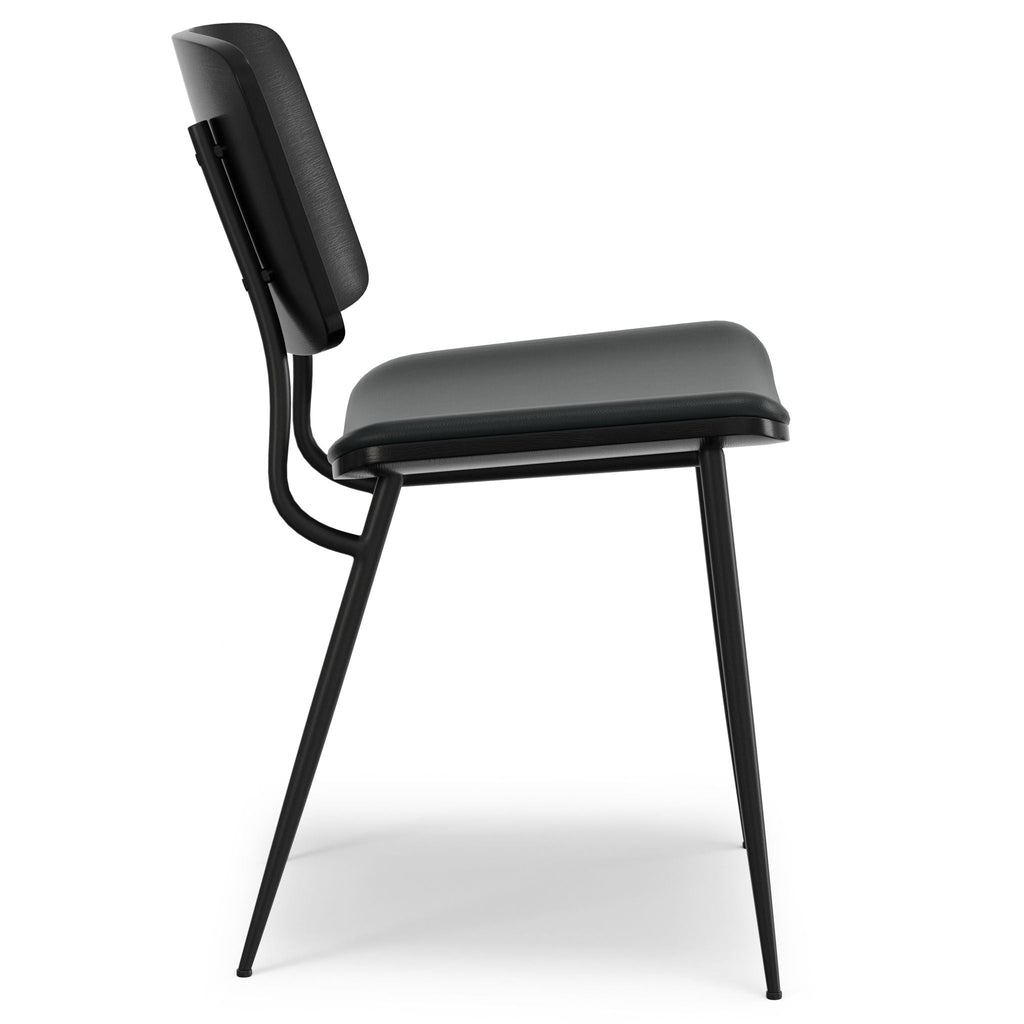 Ergonomic Dining Chair Set of 2 with Molded Plywood Backrest – Black or White