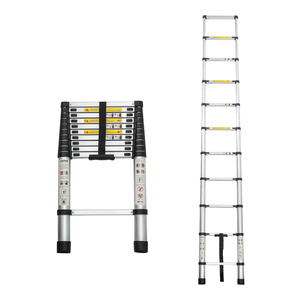 Telescoping Ladder 10.5FT with 300 lb Capacity - Aluminum