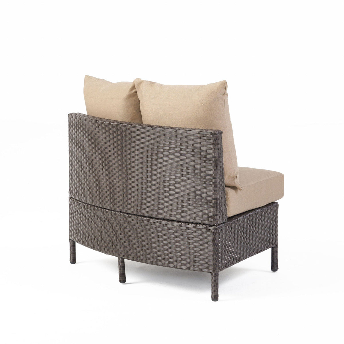 Pt Limon Modern Outdoor Single Sofa with Iron Frame – Pearl Silver or Light Brown