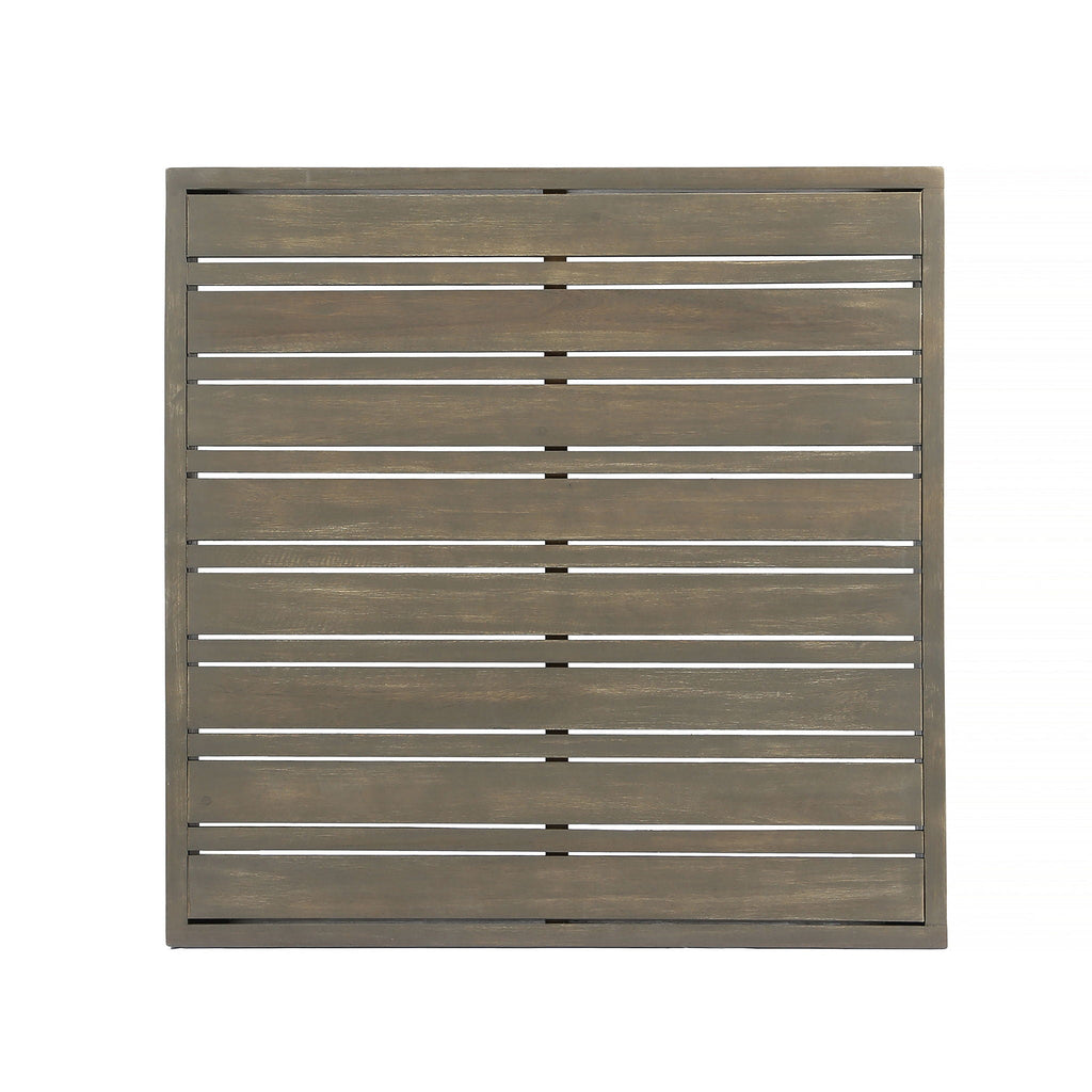 Oana Brava - Rustic Coffee Table With Slat Panel Design - Gray