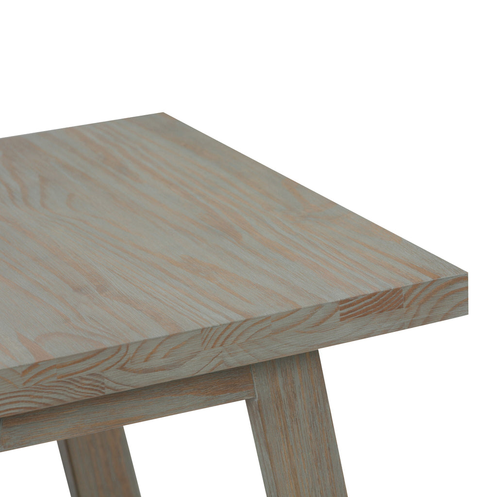 Dark Gray Handcrafted End Table with Sawhorse Supports - Solid Wood