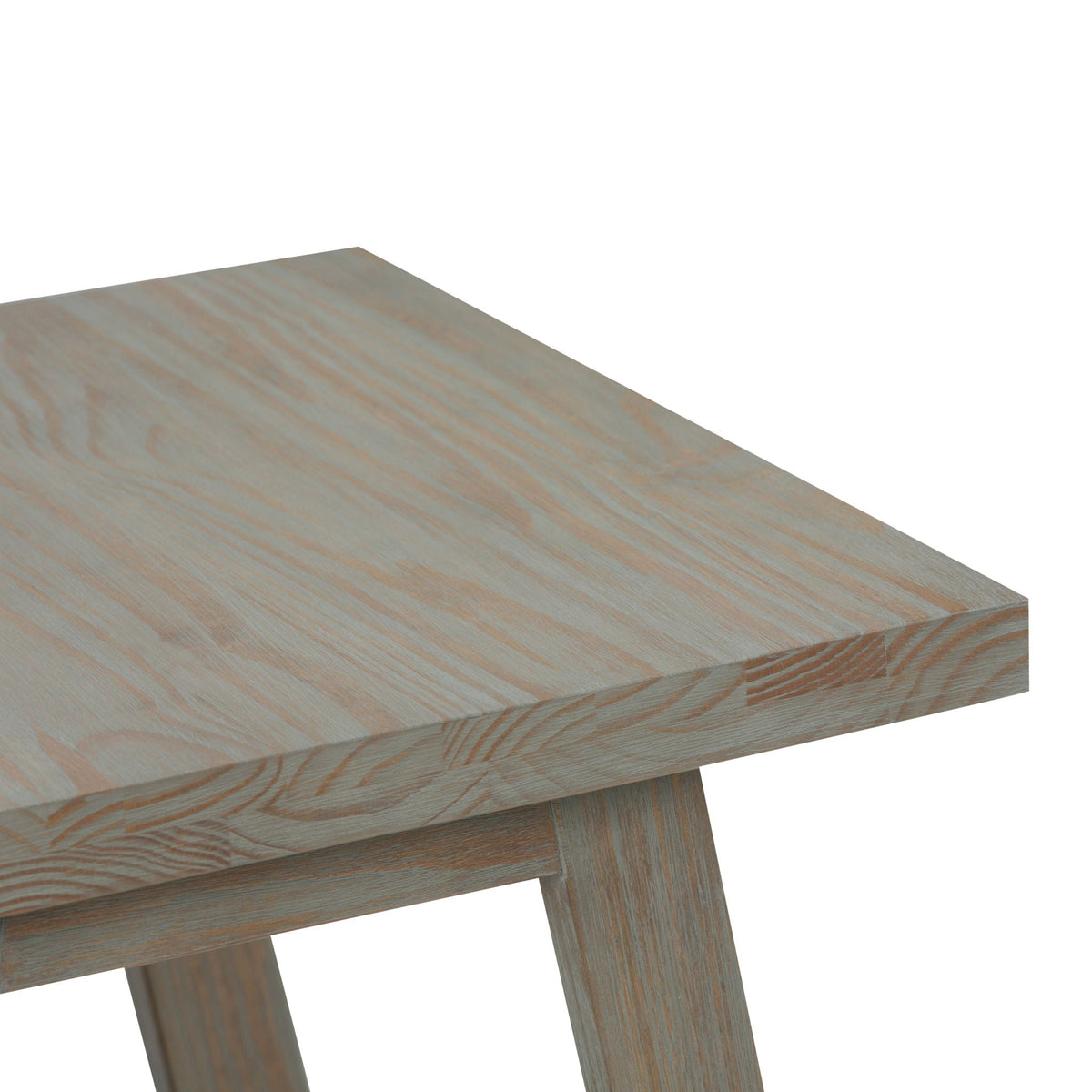 Dark Gray Handcrafted End Table with Sawhorse Supports - Solid Wood