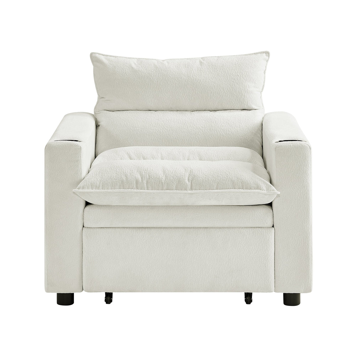 Convertible Sleeper Sofa Chair Bed with 3-in-1 Design - Lychee Velvet