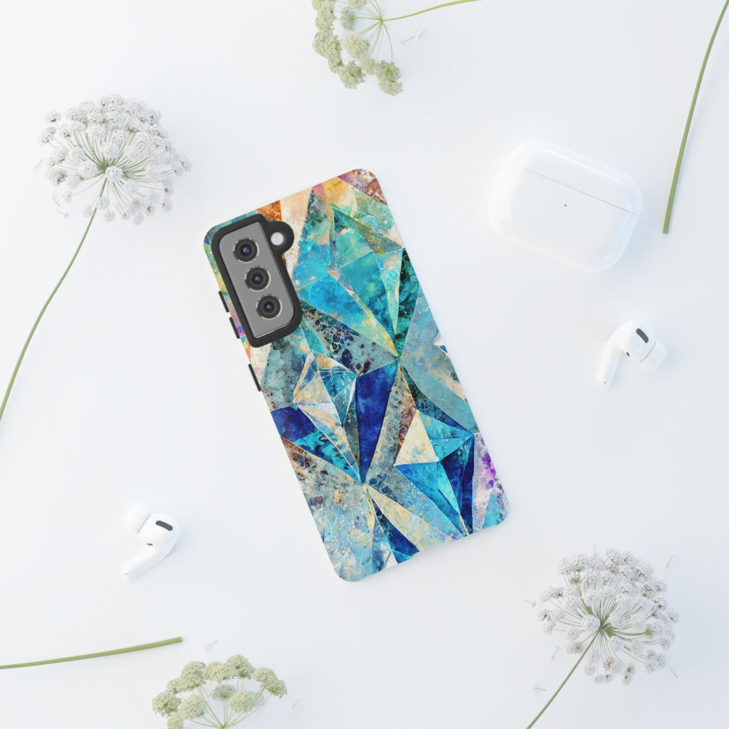 Diamond Blue Abstract Tough Phone Case