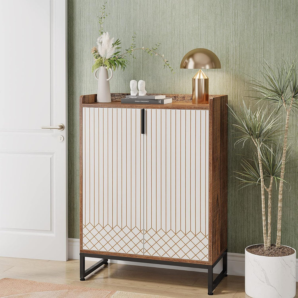 5 Tier Shoe Cabinet with Doors - Compact Storage Organizer
