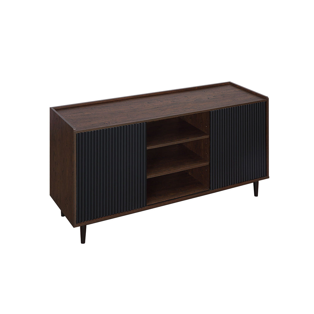 Fluted Sideboard with Adjustable Storage - Black or Blue