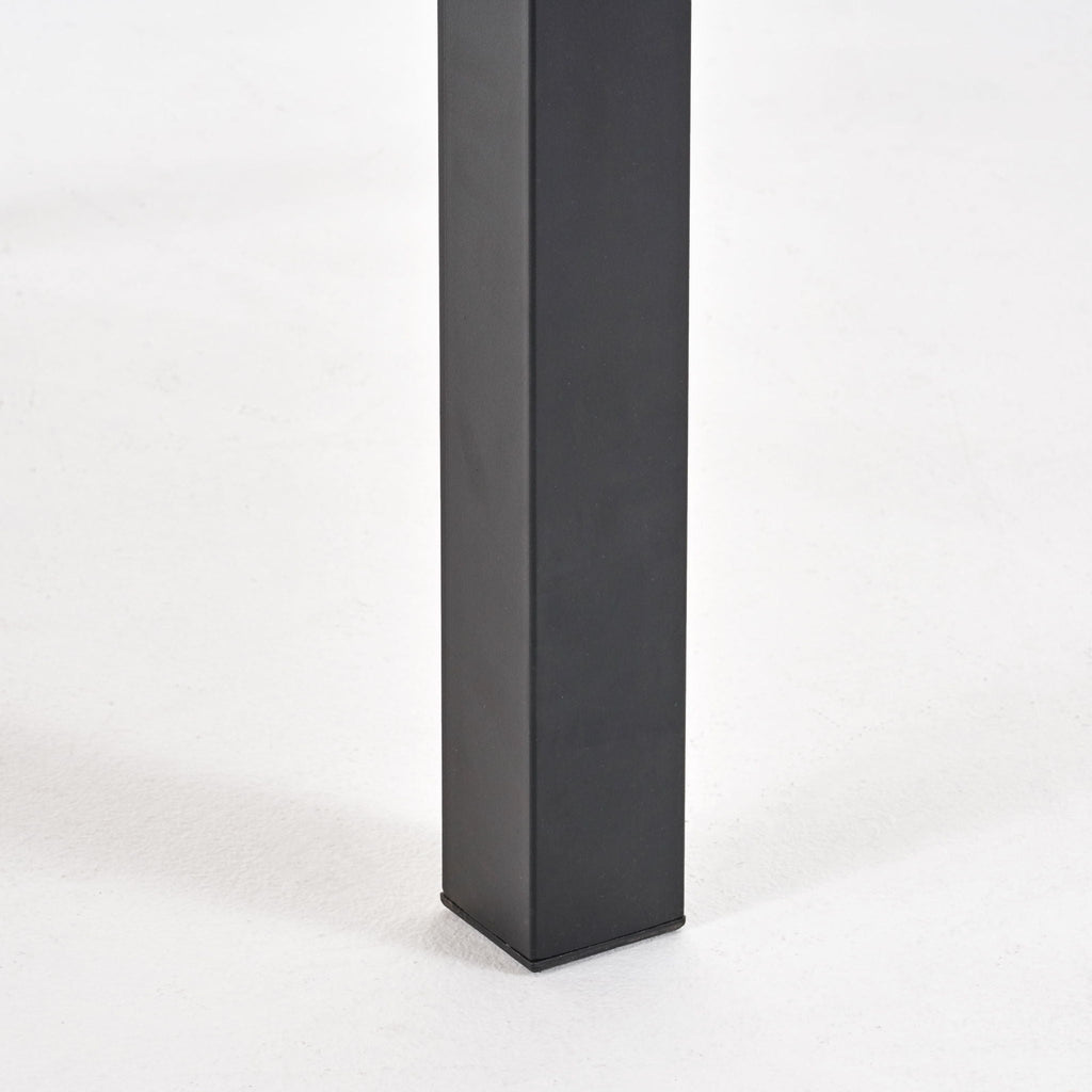 Rectangular Outdoor Dining Table Tabletop With Iron Legs - Black