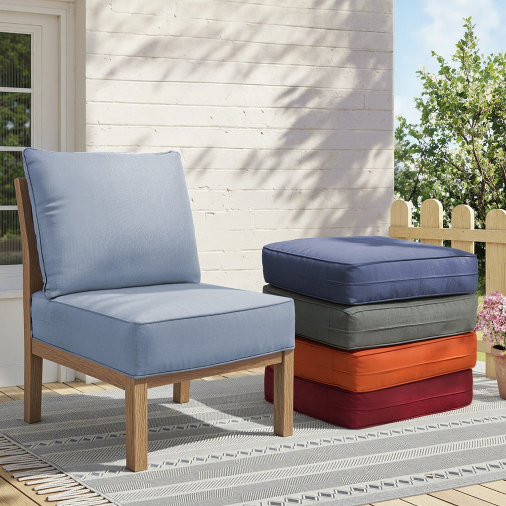 6" Thicker Outdoor Chair Cushion Set with Waterproof Olefin Fabric - Charcoal