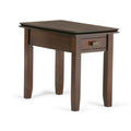 Handcrafted Narrow Side Table with Functional Drawer - Dark Brown