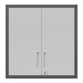Metal Wall Mounted Tool Storage Cabinet with 2 Locking Doors and Adjustable Shelf - Gray or Black