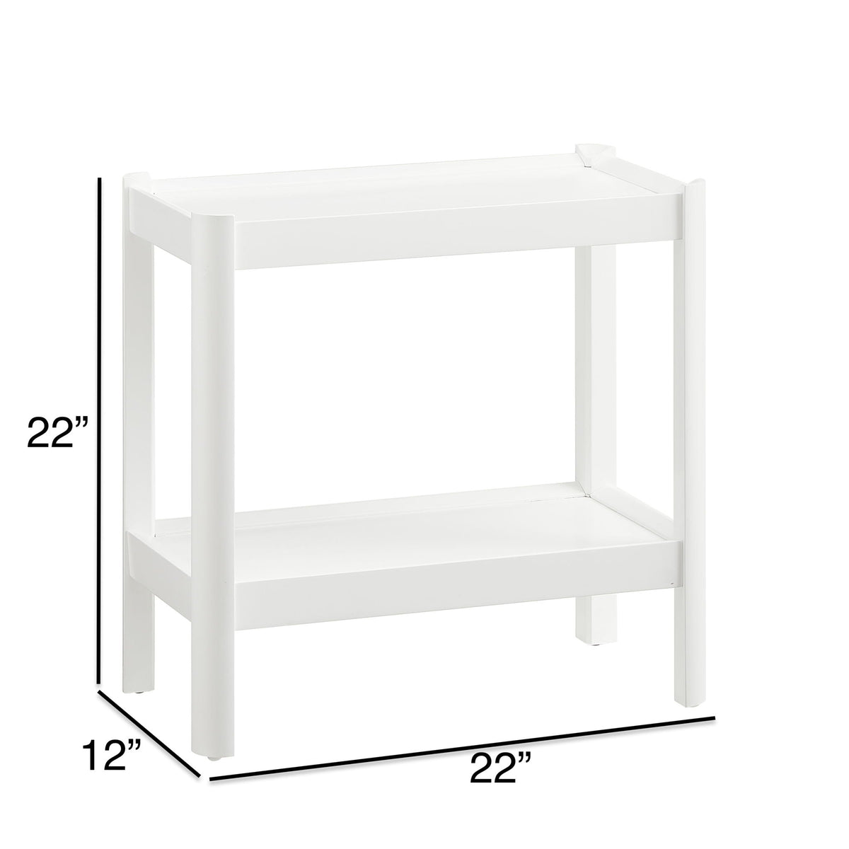 Solid Wood Nightstand with 2 Shelves - Black or White