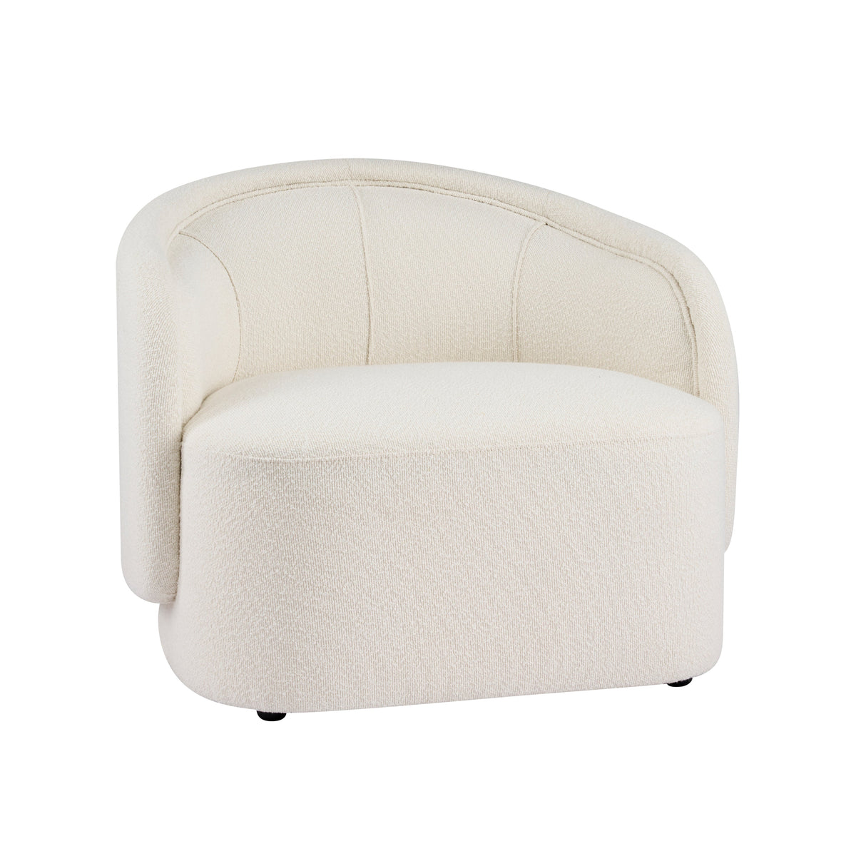 Amanda Plush Bouclé Chair with Ergonomic Comfort - Cream, Espresso, or Green