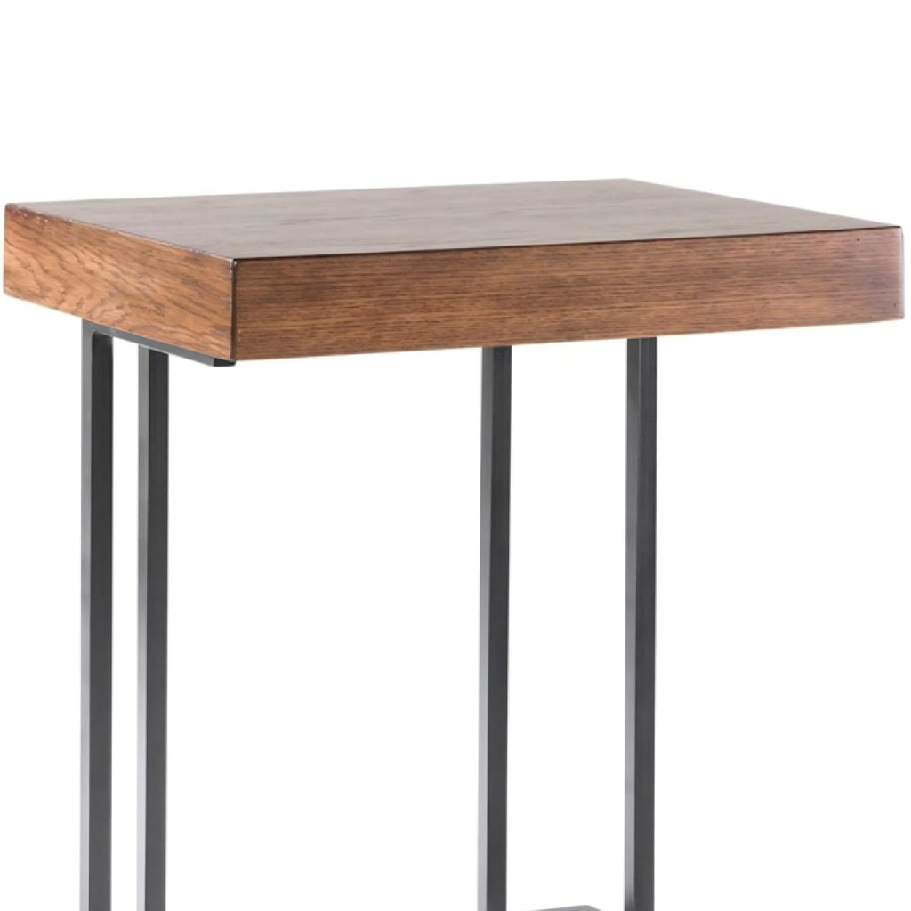 Wynn Pull Up Table with Storage Compartment – Pecan
