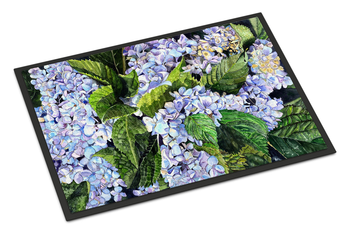 Hydrangea Doormat Indoor Outdoor 24H X 36W Front Door Mat Rugs for Entryway, Non Slip Washable Low Pile,