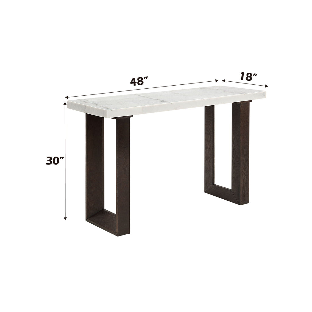 Edwyn Natural Marble Top End Table with Marble Top - White