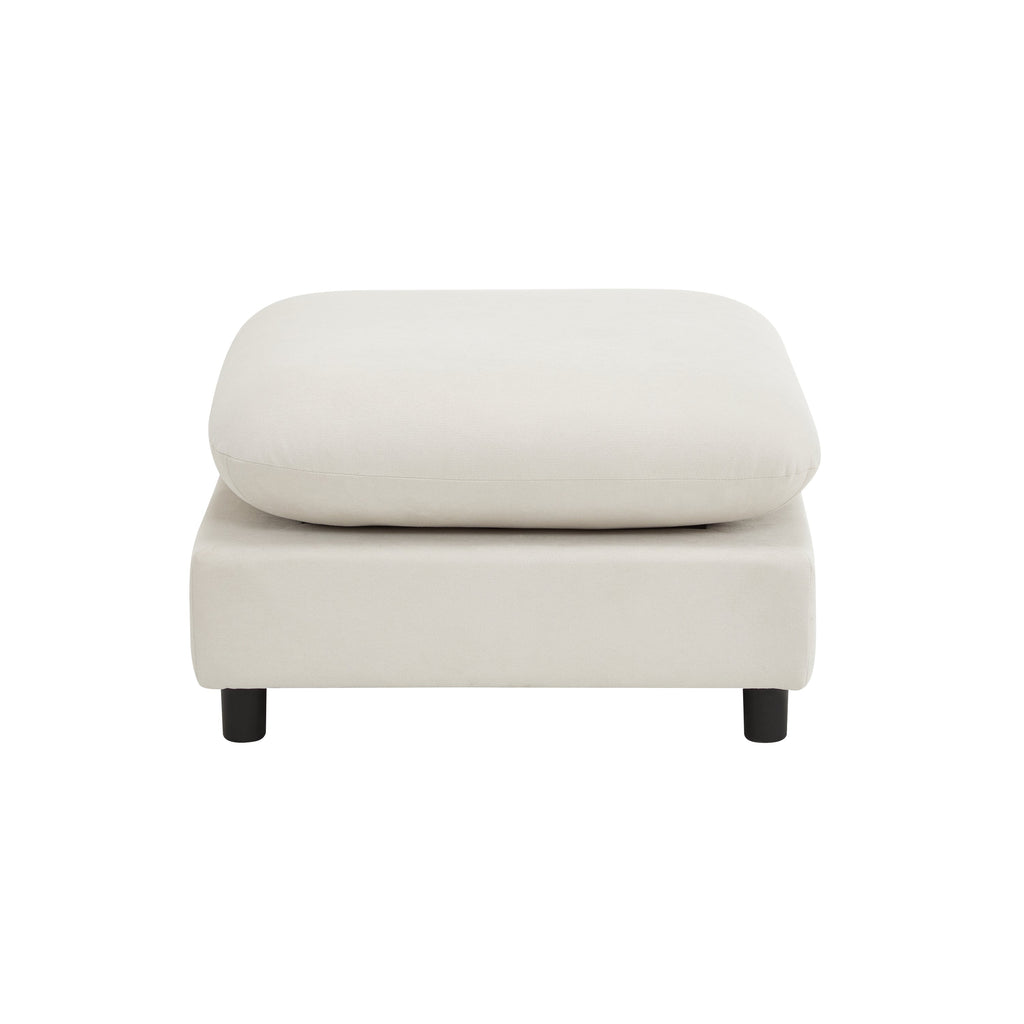 L-Shaped Modular Sectional Sofa with Ottoman - White or Nomad