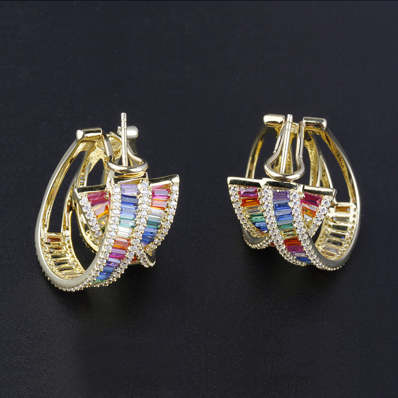 4064 S925 Silver Zircon Earrings