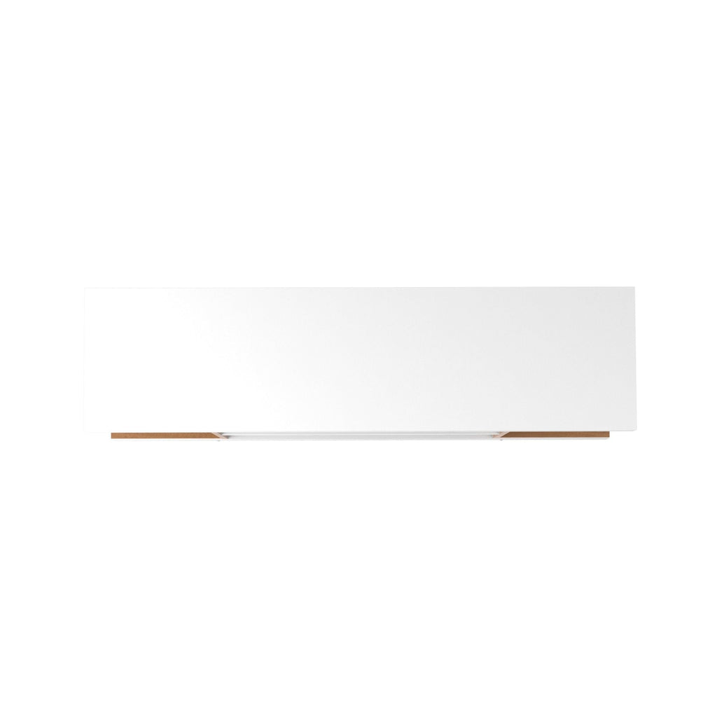 Mid-Century Modern TV Stand with Adjustable Storage - White