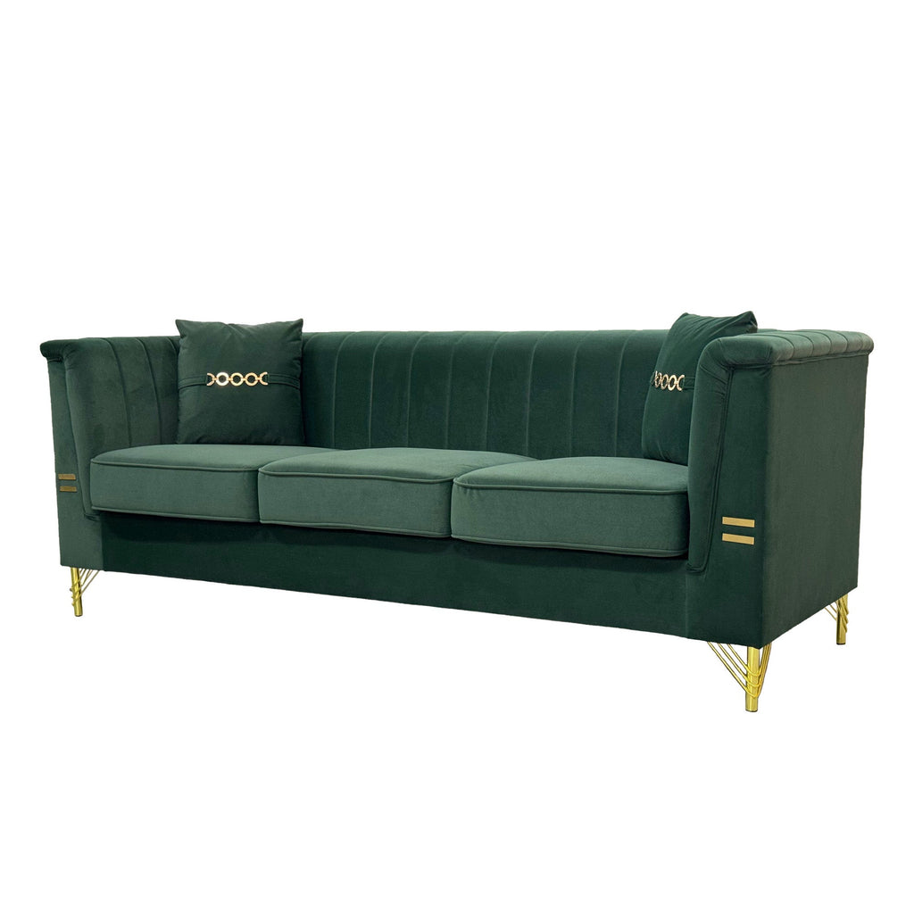 Velvet Sofa with Durable Construction - Gray