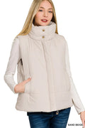 Zenana High Neck Zip-Up Vest Coat