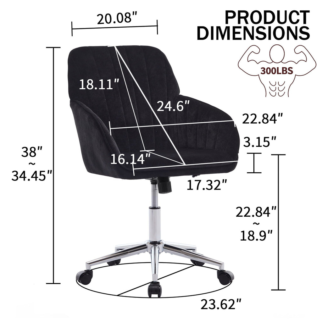 Adjustable Ergonomic Office Chair with Swivel Backrest Seat - Multiple Colors