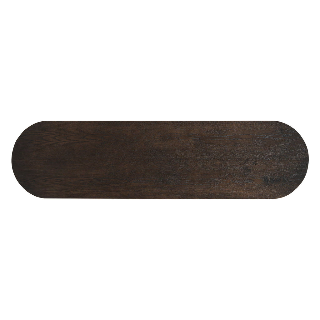 Console Table With Fluted Legs and Open Shelf - Available in Black, Light Brown, Dark Brown