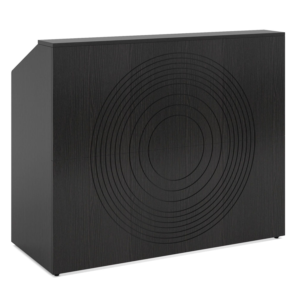 Modern Reception Desk with Cable Grommet & Privacy Panels - Black or White