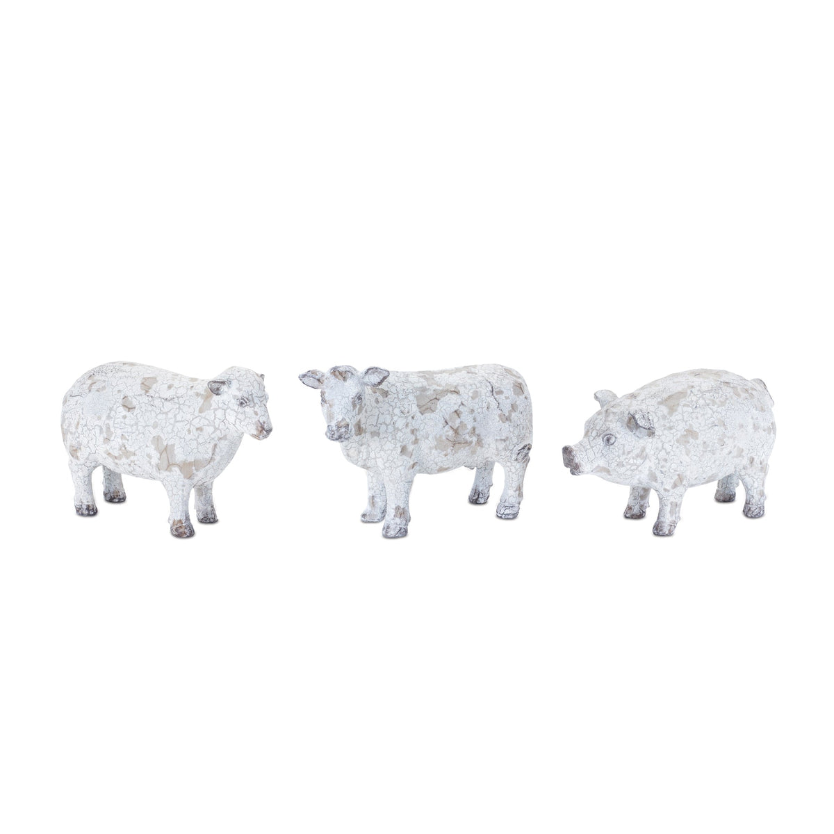Distressed farm animal figurine (set of 3)