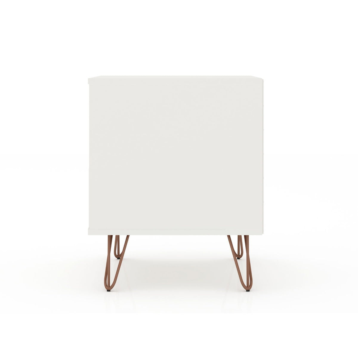 White Nightstand with 1 Drawer and Metal Legs - Rockefeller