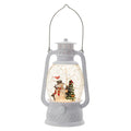 Christmas Lantern with Snowman & Tree LED and Water Spinning - White / Multi