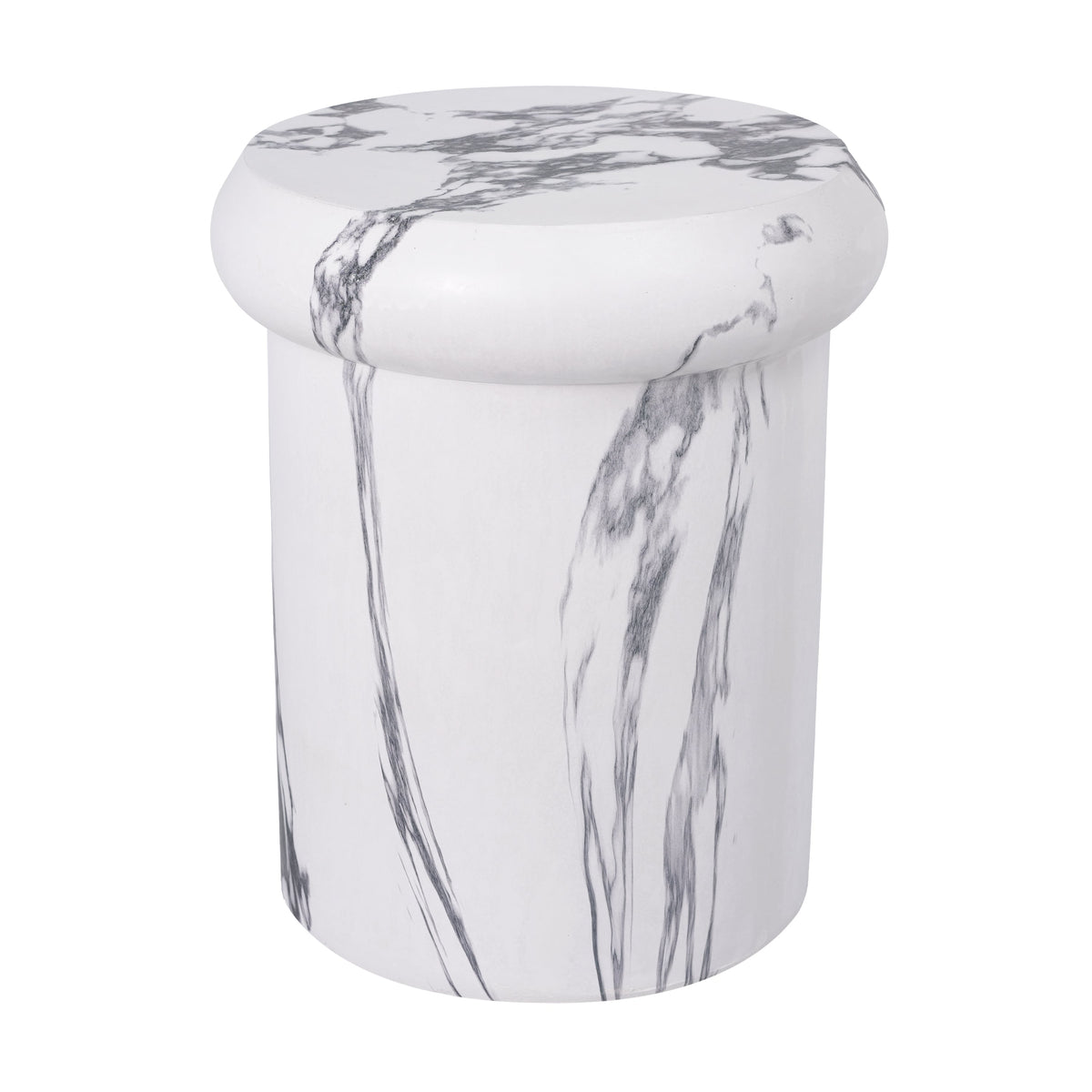 Sculptural MGO Side Table with Weather-Resistant Finish - 18.11"H