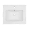 Rectangular Single Vanity Top with Overflow - White Ceramic