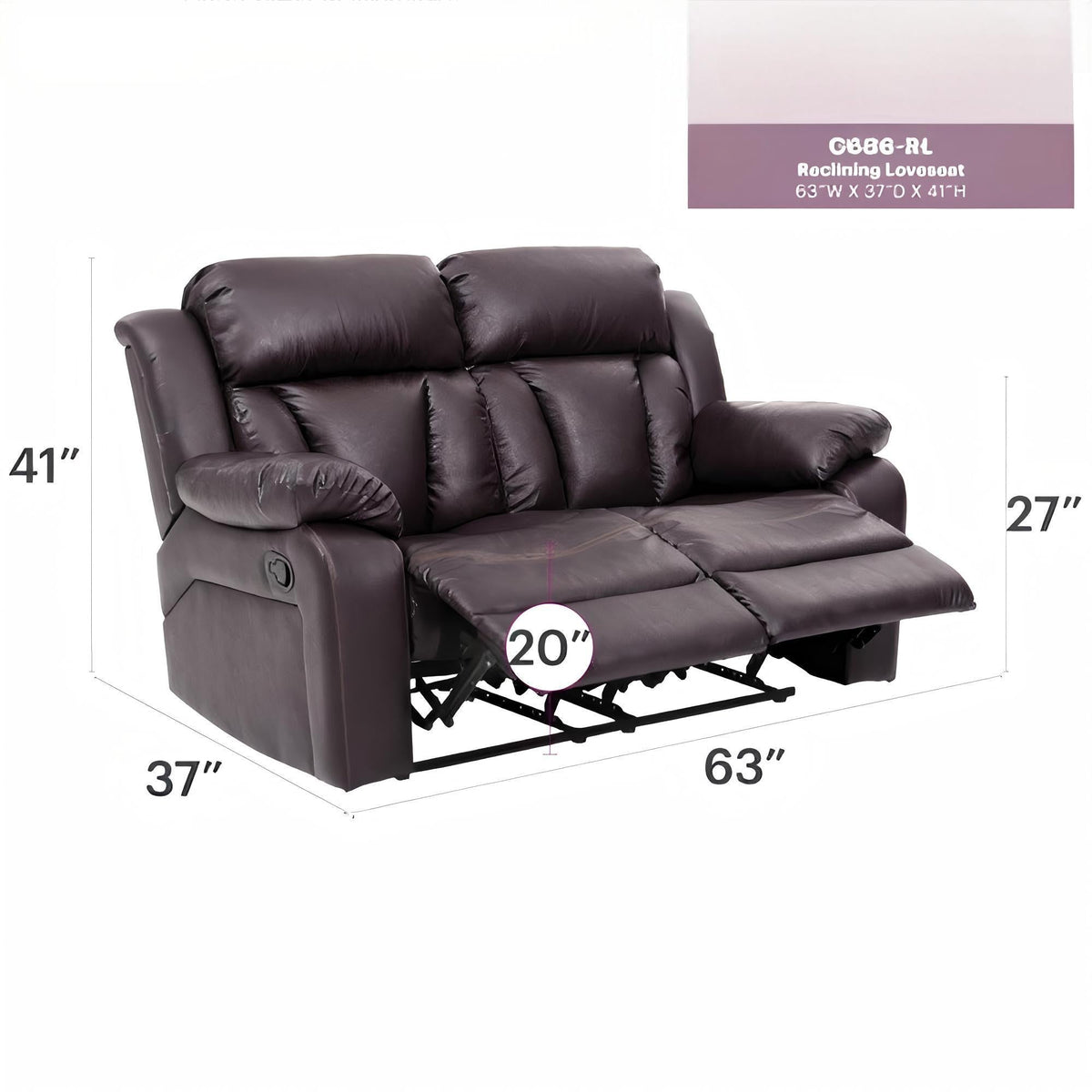 Daria - Cozy Padded Love Seat For Relaxation