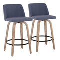 Toriano - Contemporary Fixed-Height Counter Stool & Swivel with Round Footrest (Set of 2)