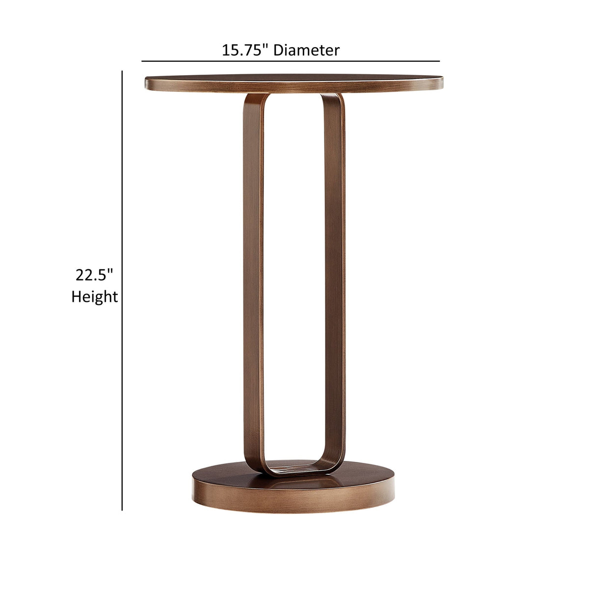 Tareel - Round Accent Table With Open Oval Pedestal - Antique Bronze
