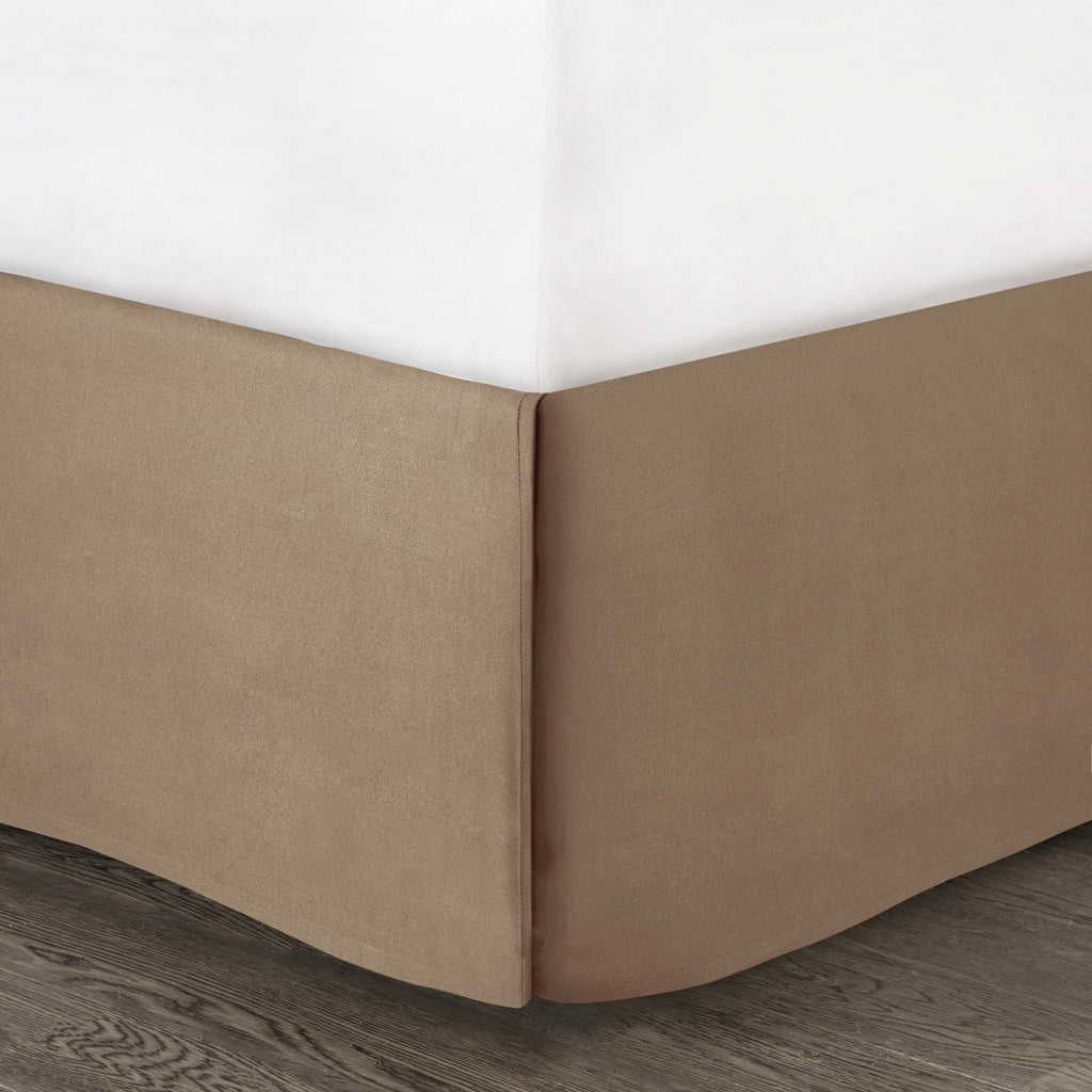 7 Piece Faux Suede Comforter Set Tan Queen