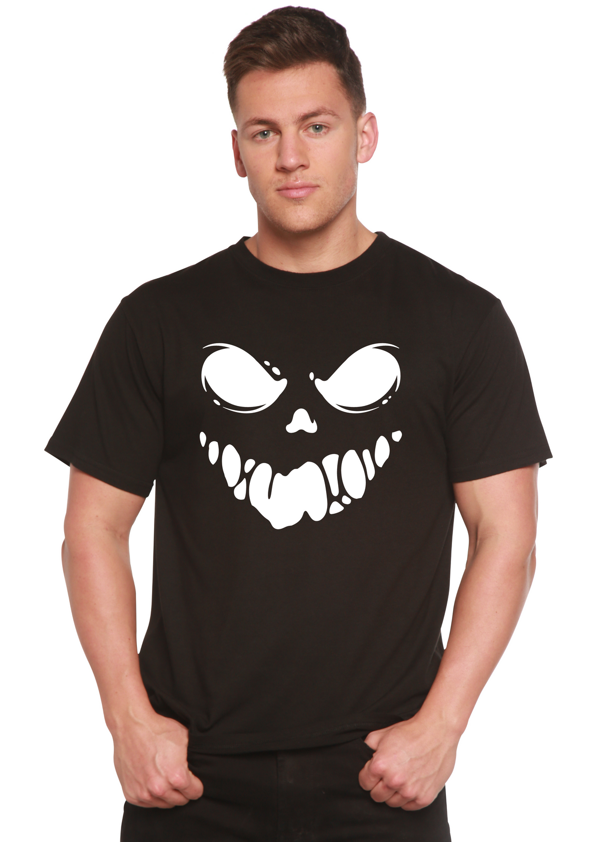 Halloween Boo Men's Bamboo Viscose/Organic Cotton Short Sleeve Graphic T-Shirt