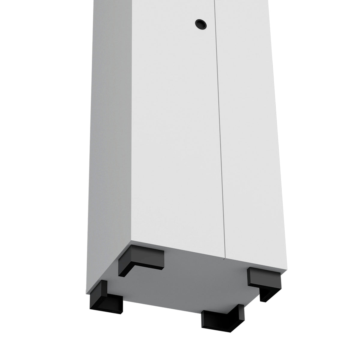 Attica Broom Cabinet with Double Doors and Inner Shelves - White