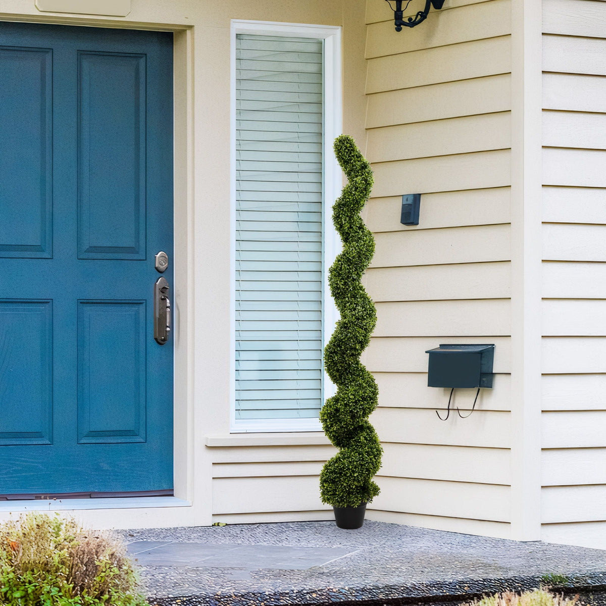 Artificial Outdoor UV Resistant Plastic Boxwood Topiary Spiral Tree