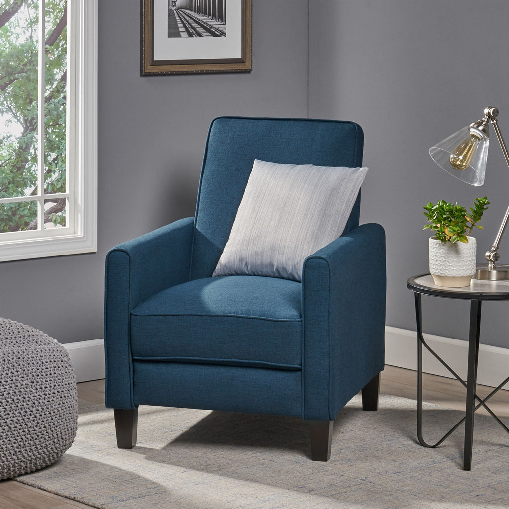 Upholstered Push Back Recliner Chair with Adjustable Recline - Multiple Colors
