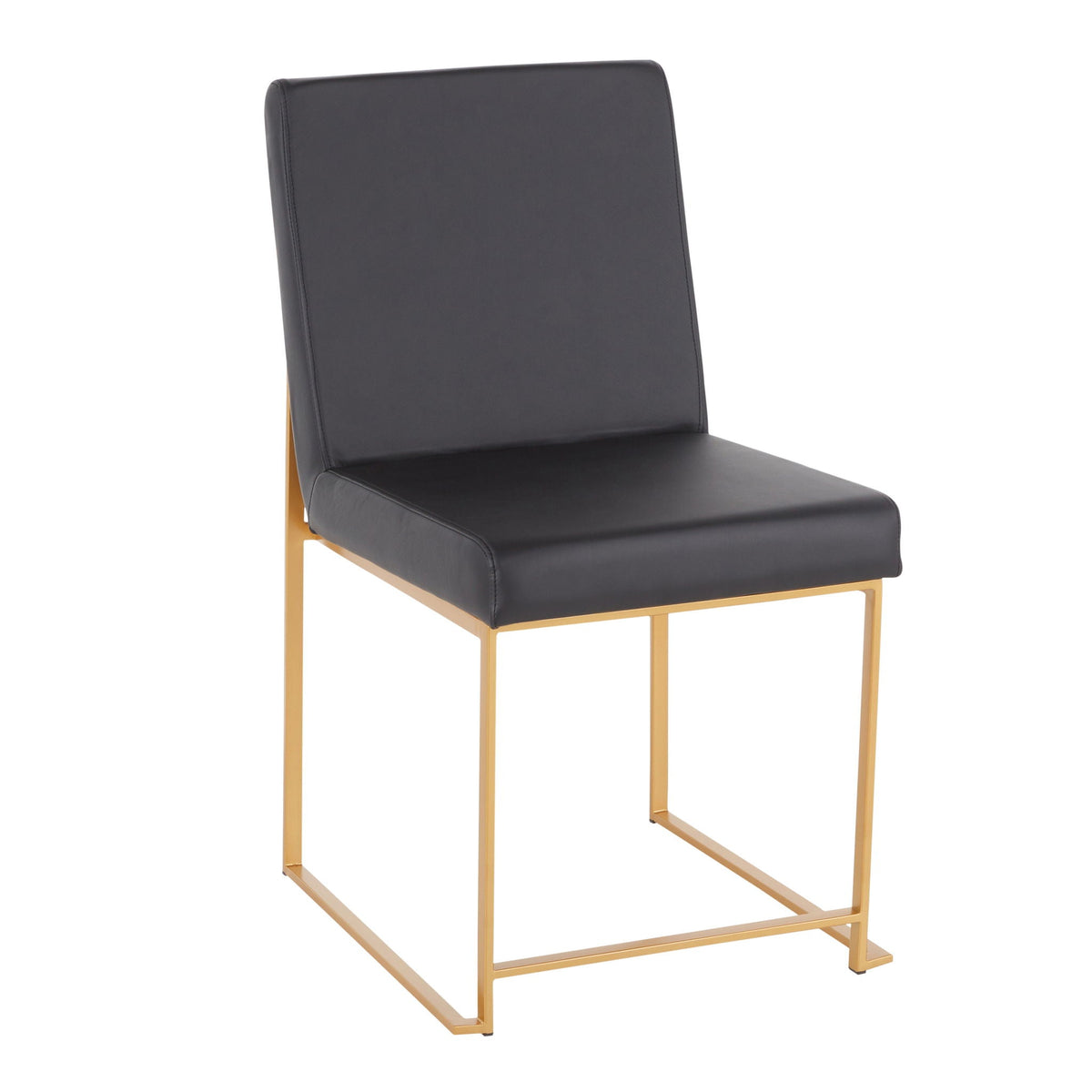 Contemporary High Back Dining Chair Set with Upholstered Seat - Multiple Colors