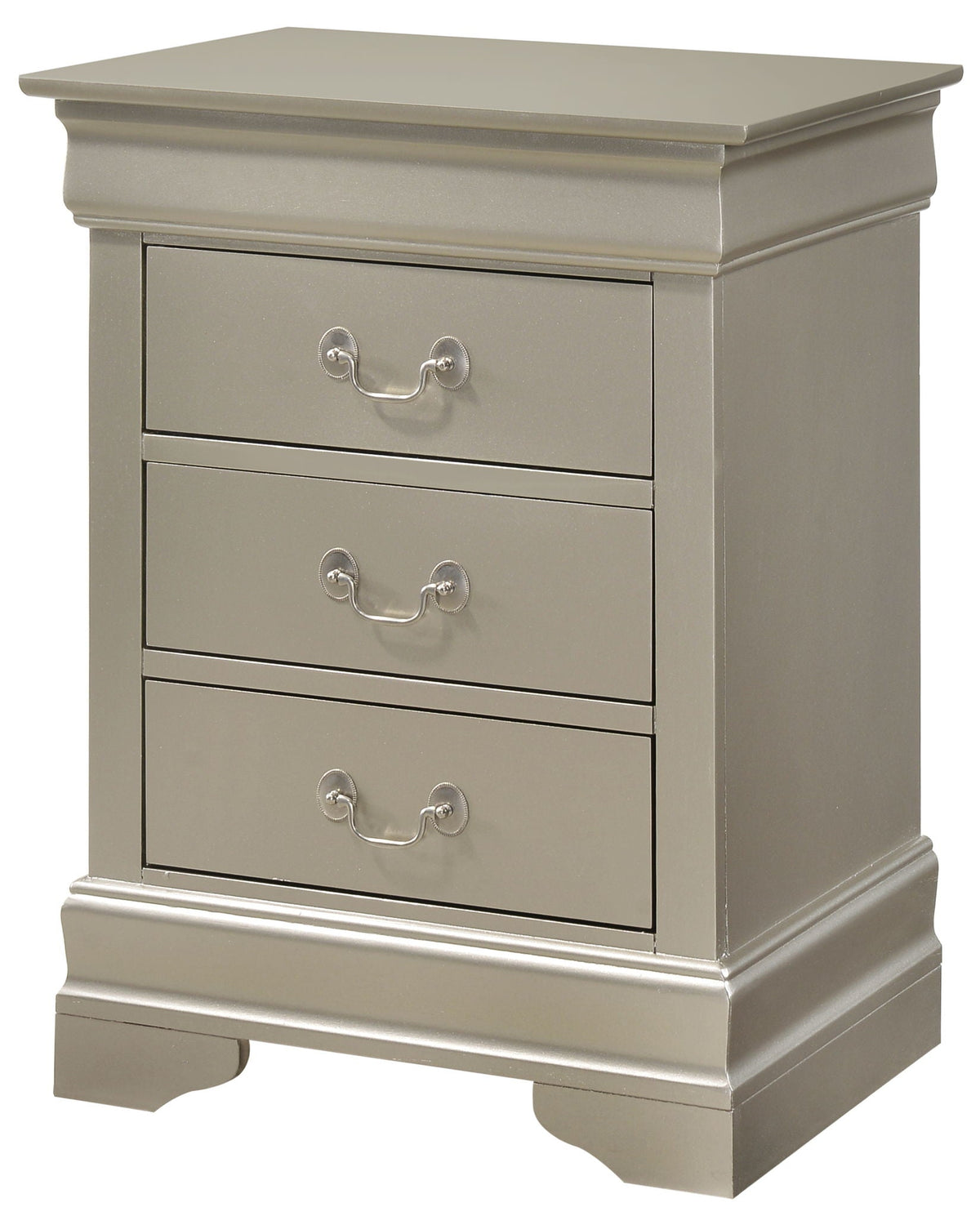 Louis Phillipe Wood Nightstand with Storage Drawers - Multiple Colors